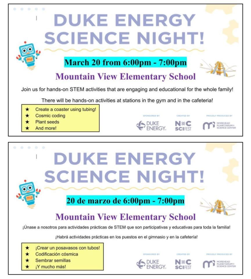  Family STEM Night March 20